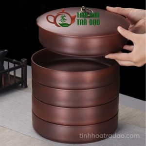 Alternative view of Hũ Trà Tử Sa Đựng Bánh Trà Phổ Nhĩ 5 Tầng ĐK 21.5cm HT16