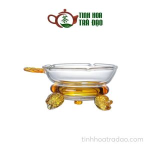 Phễu Lọc Trà Thủy Tinh Lưới Lọc Trong Suốt Lá Vàng LT04