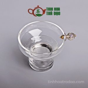 Alternative view of Lọc Trà Thuỷ Tinh Dáng Tròn Tay Cầm Cầu Hoa Inox LT07