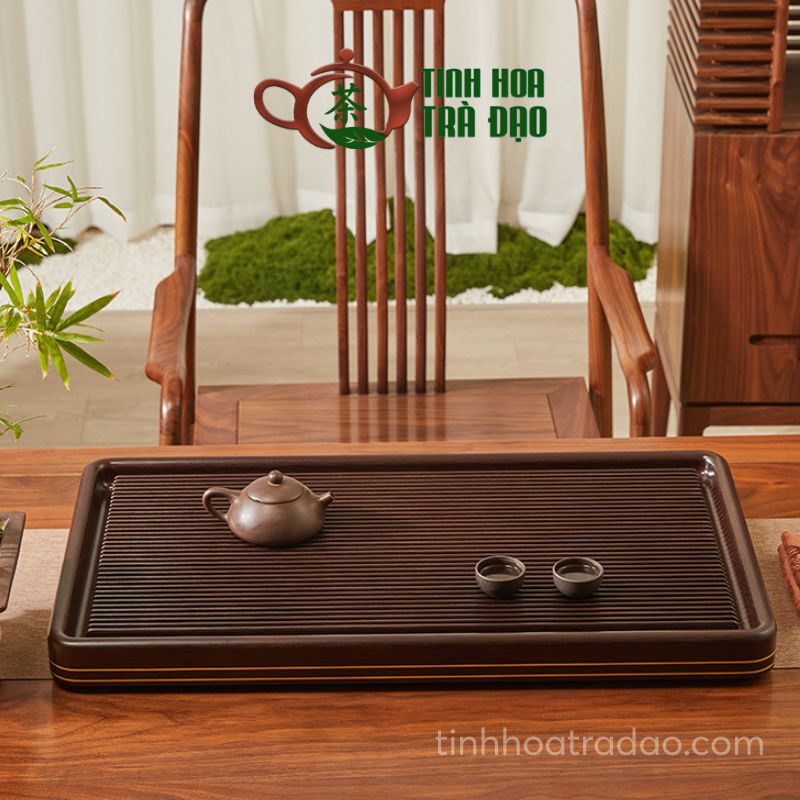 Mẫu khay trà gỗ tự nhiên nguyên khối chạm khắc tinh xảo sang trọng