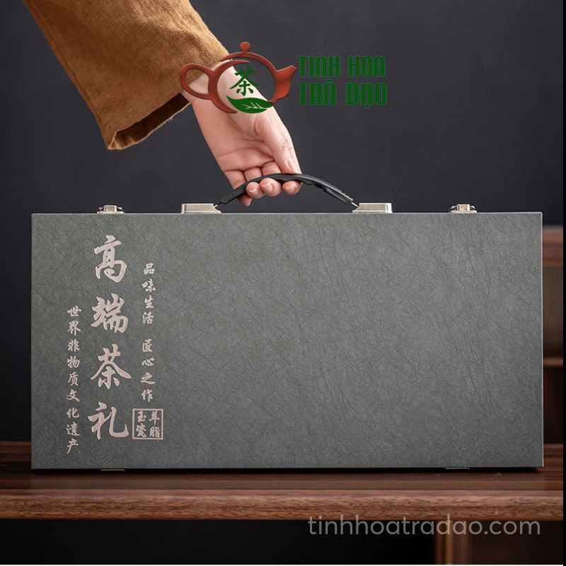 Bộ Ấm Trà Gốm Sứ Cao Cấp Sang Trọng 10 Món Phong Cách Thủy Mặc - Ảnh 4